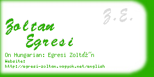 zoltan egresi business card